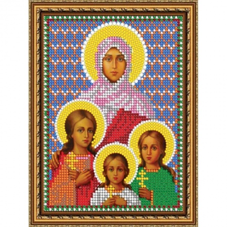 Сказки, книга «Светлица» набор для вышивания бисером 8337М «Св. Вера, Надежда, Любовь» бисер Чехия 12x16см