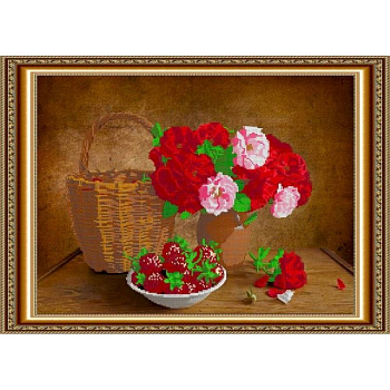 «Светлица» набор для вышивания бисером №084 «Натюрморт» бисер Чехия 48,7x34,8 см