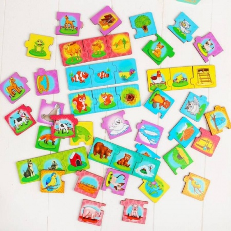 Развлечения. Праздники. Юмор, книга Набор 'Мама, малыш, жилище', (пазл-тройной), элемент 5,5 x 5,5 см, 16 мини-пазлов