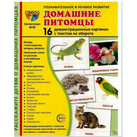 Досуг, творчество и кулинария, книга Демонстрационные картинки. Домашние питомцы: 16 демонстрационных картинок с текстом