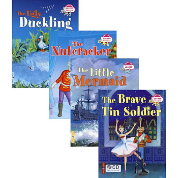 Читаем вместе. Сборник сказок Уровень 3.CD+4 книги (Стойкий оловянный солдатик, Русалочка, Щелкунчик)