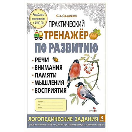 Книги для дошкольников (4-6 лет), книга Практический тренажер по развитию речи, внимания, памяти, мышления, восприятия. Выпуск 3. Рабочая тетрадь