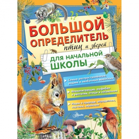 Познавательная литература, книга Большой определитель птиц и зверей для начальной школы