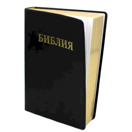Христианство, книга БИБЛИЯ Ветхого и Нового Завета. Каноническая (средний формат, кожазам, черная)