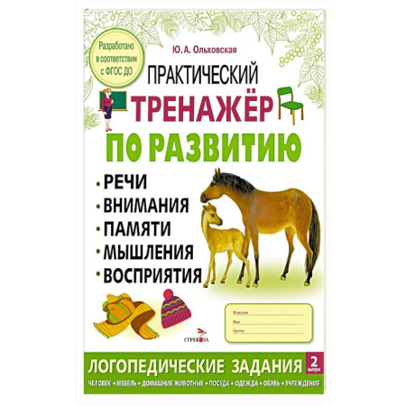 Дошкольникам, книга Практический тренажер по развитию речи, внимания, памяти, мышления, восприятия. Выпуск 2. Рабочая тетрадь