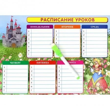 Книги, книга Расписание уроков + дополнительные занятия Принцесса