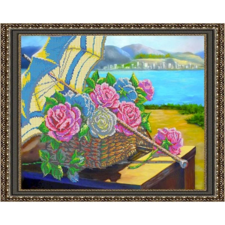 «Светлица» набор для вышивания бисером №137 «Летний пейзаж» бисер Чехия 48x38 см